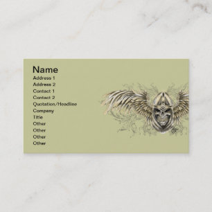 Templar Knight Gothic Mediaeval Skull with Wings Business Card