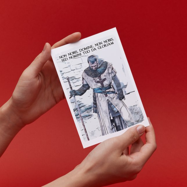 Templar Knight mediaeval motto history portrait Postcard (Creator Uploaded)