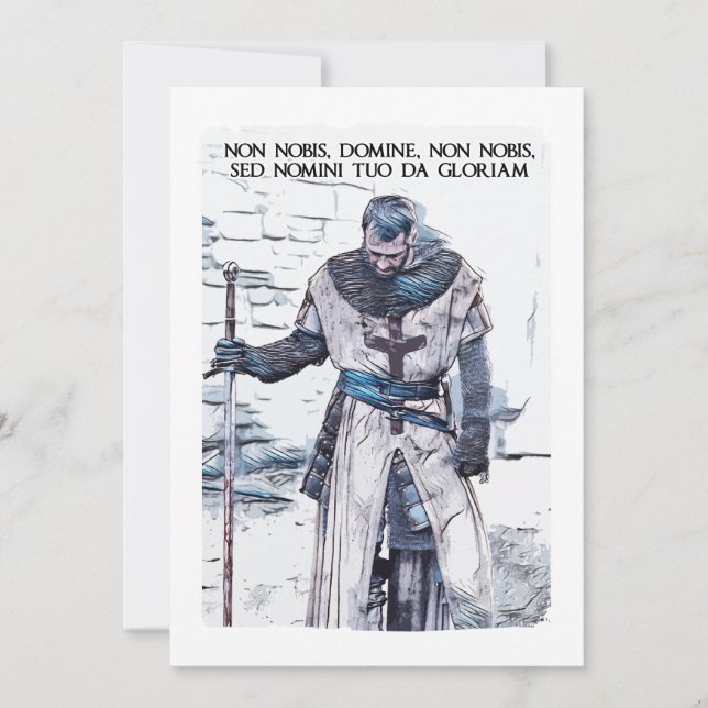 Templar Knight motto abstract portrait Holiday Card (Front)