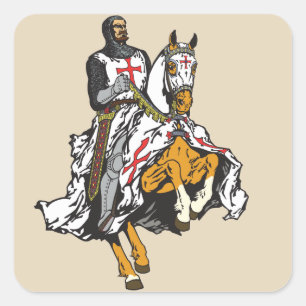 Templar knight square sticker