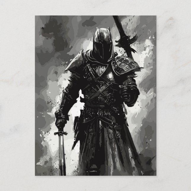 Templar Knight The crusader / abstract warrior Holiday Postcard (Front)