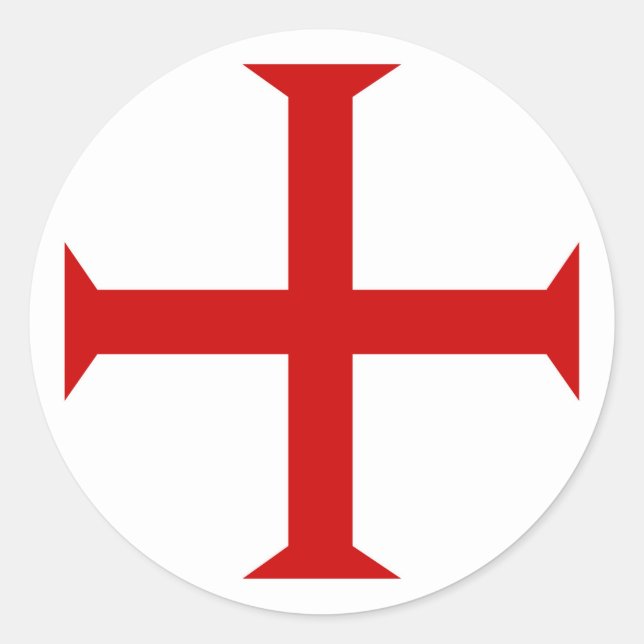 templar knights red cross malta teutonic hospitall classic round sticker (Front)