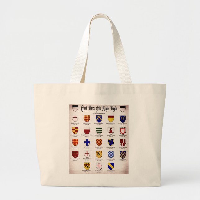 Templar Master Heraldry Large Tote Bag (Front)