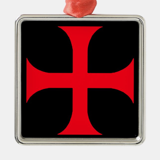 Templar red cross metal ornament (Front)