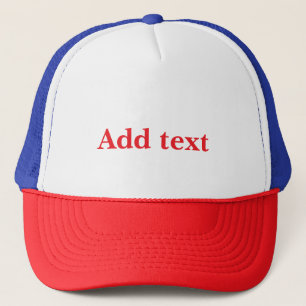 Template, Add Text to Personalise. Trucker Hat