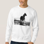 Template Add Your Own Text Running Horse Men's Sweatshirt<br><div class="desc">Template Add Your Own Text Pop Art Running Horse Add Image Logo Photo Men's Basic White Sweatshirt.</div>