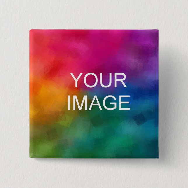 Template Add Your Text Image Photo Business Logo 15 Cm Square Badge (Front)
