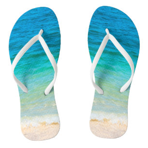Template Adult Beach Sea Waves Seaside Sand Thongs