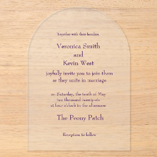 Template Arched Frosted Wedding Invitation