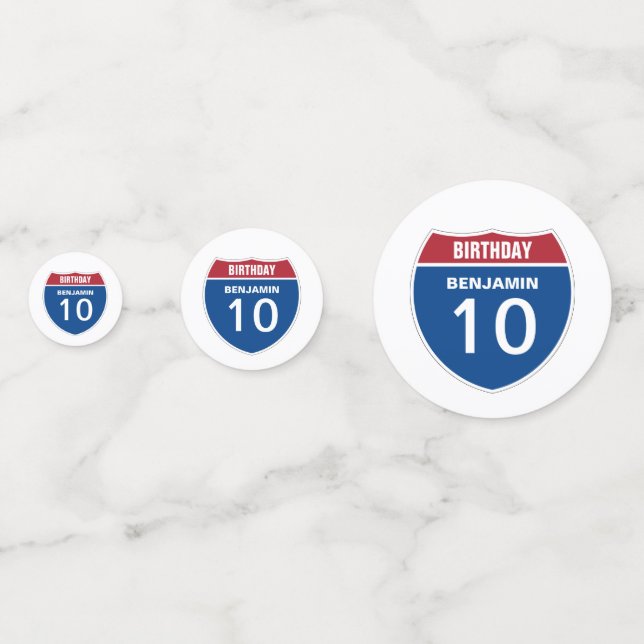 Template BIRTHDAY INTERSTATE STATE DESIGN Confetti (Backs)