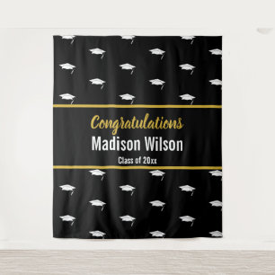 Template Black and White Graduation Tapestry