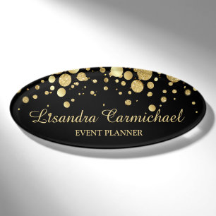 Template Black Oval Name Tag