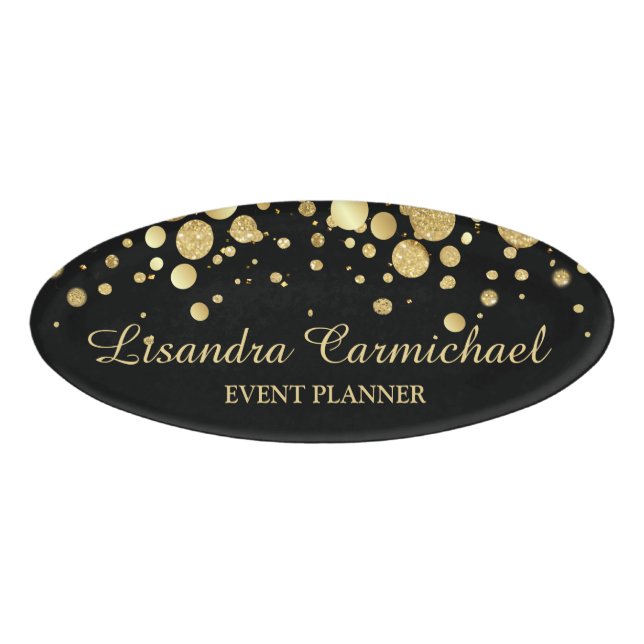 Template Black Oval Name Tag (Front)