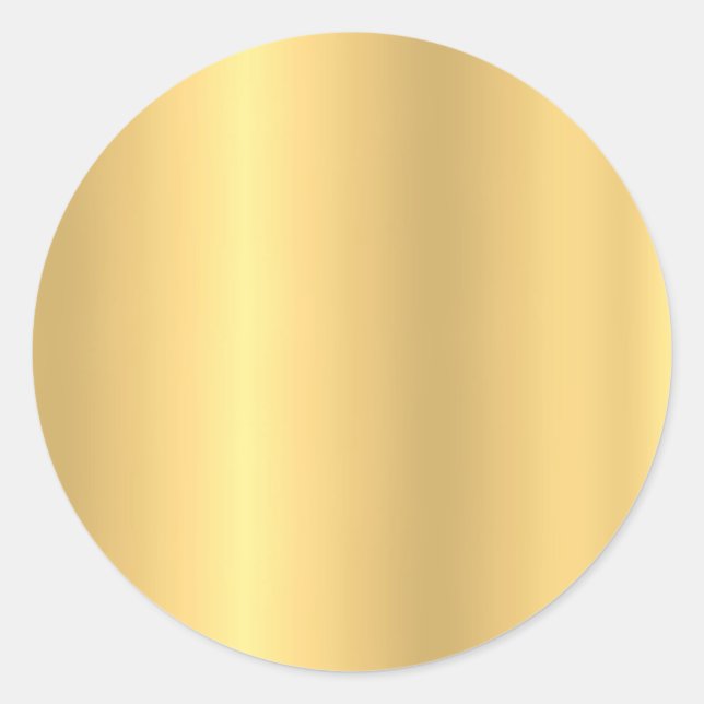 Template Blank Faux Gold Glamour Elegant Classic Round Sticker (Front)