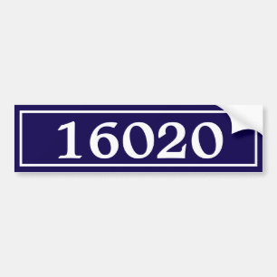 Template   Blue and White House Number Mail Box Bumper Sticker
