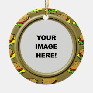 Template, Burger Border Ceramic Ornament