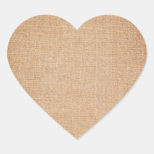 Template - Burlap Background Heart Sticker