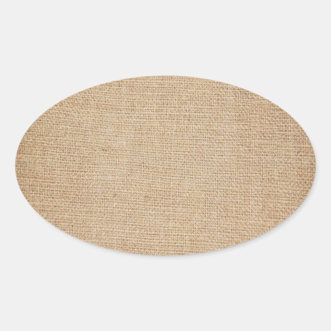 Template - Burlap Background Oval Sticker (Front)