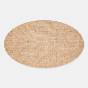 Template - Burlap Background Oval Sticker