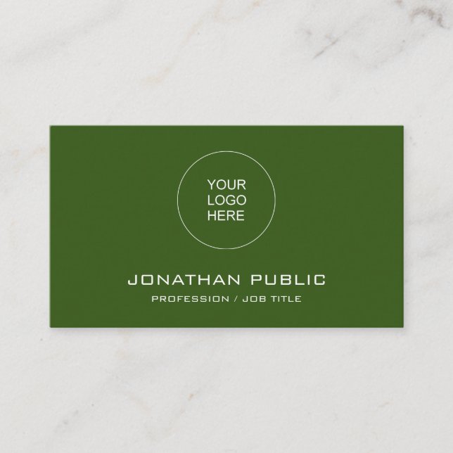 Template Business Cards Elegant Forest Green (Front)
