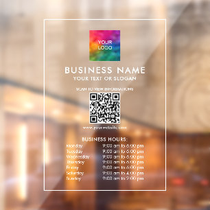 Template Business Hours Company Logo QR Code