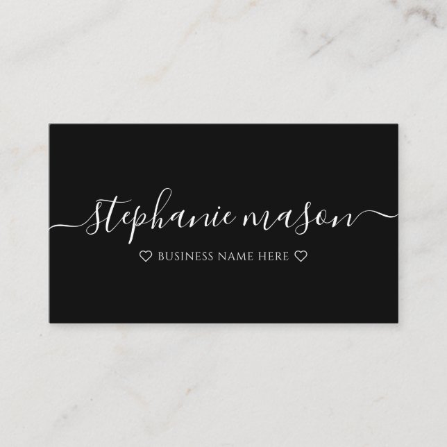 Template Business Minimalist Simple Modern Black Business Card (Front)