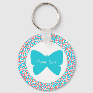 Template Butterfly Dots Keychain - 369 Aqua