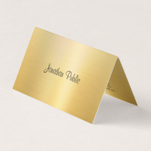 Template Calligraphy Faux Gold Modern Professional Business Card