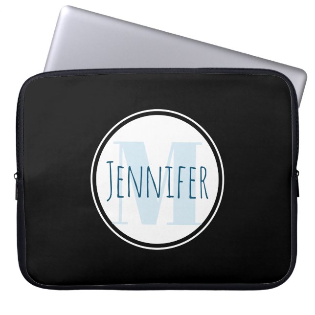 template casual monogram style laptop sleeve (Front)