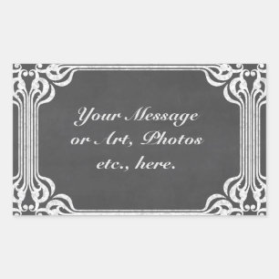 Template - Chalkboard Background w/ Border Rectangular Sticker