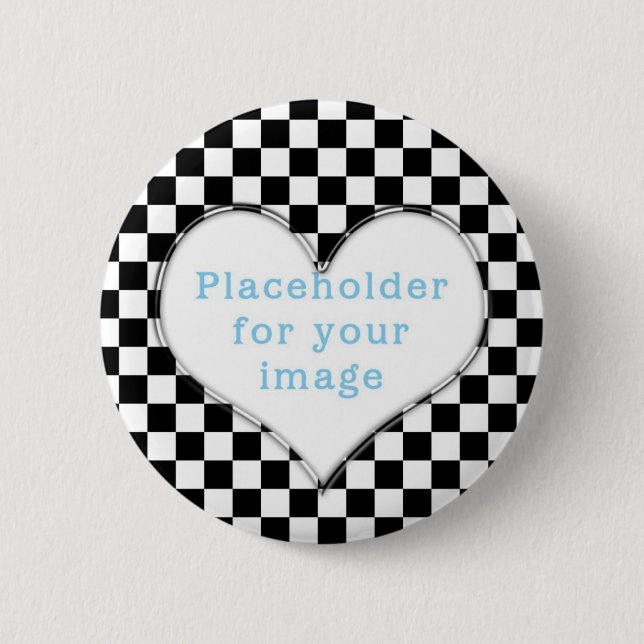 Template "Chequered" 6 Cm Round Badge (Front)
