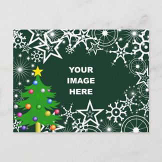 Template, Christmas Snowflake Border Holiday Postcard