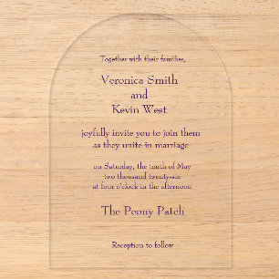 Template Clear Acrylic Wedding Invitation