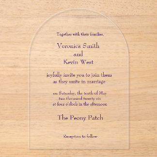 Template Clear Acrylic Wedding Invitation