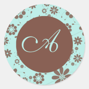 Template Custom Monogram Envelope Seal Sticker