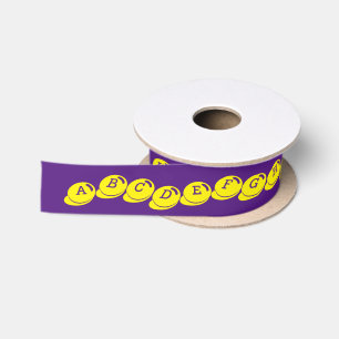 Template - Custom your text, image & background Satin Ribbon