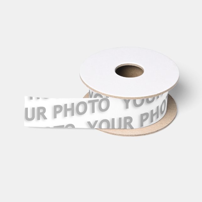 Template - Custom your text, image & background Satin Ribbon (Spool)