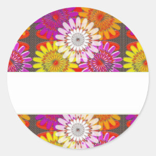 Template DIY BLANK add Greeting Name change IMAGE Classic Round Sticker