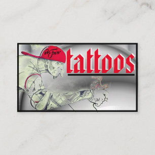 Template drawing tattoo business card