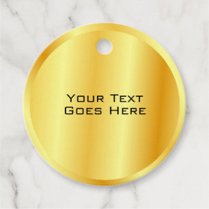 Template Elegant Faux Gold Metallic Look Add Text Favour Tags