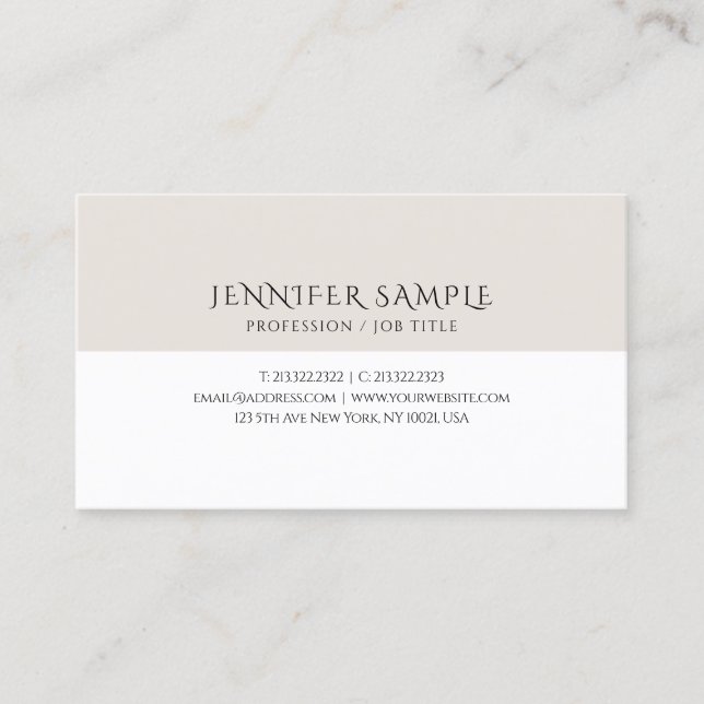 Template Elegant Modern Minimalist Personalised Business Card (Front)