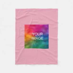 Template Elegant Pink Add Image Photo Logo Here Fleece Blanket