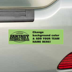 TEMPLATE Fantasy Football League Bumper Sticker