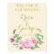 Template floral rose welcome wedding sign Print