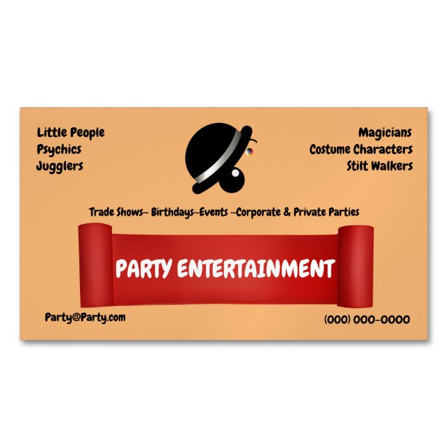Template For Business Card Entertainment (Front)