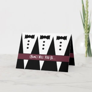 Template for GROOMSWOMAN Invitation 3 Tuxedos