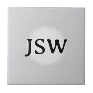 Template For Initials With Round Halftone Ceramic Tile