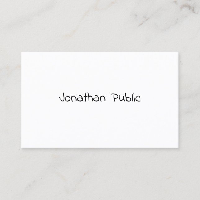Template Freehand Script Minimalist Modern Simple Business Card (Front)