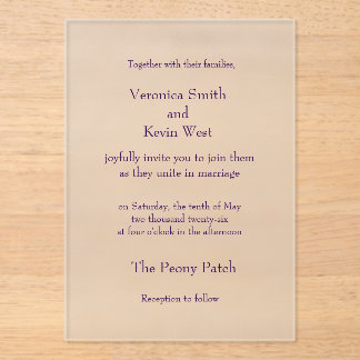 Template Frosted Acrylic Invitation