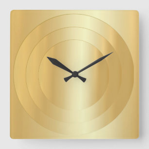 Template Gold Look Glamourous Elegant Trendy Squar Square Wall Clock